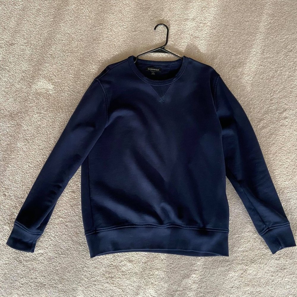Banana Republic French Terry Crew Sweater Navy - Picture 3 of 3